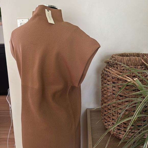NWT Anthropologie Mock Neck Tan Mini Dress XL - Picture 10 of 16